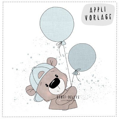 Ballonbärchen Applikationsvorlage