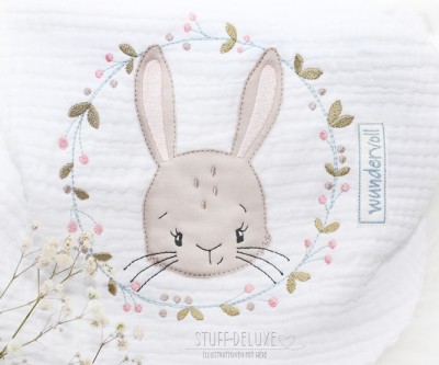 Hase Lotta Blumenkranz 18x30