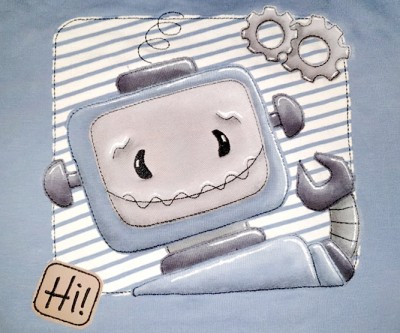 Roboter Rolli BUTTON + Gratis Patch Hi 10x10