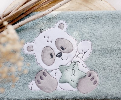 Pandabärchen mit Stern 10x10