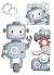 Bügelbild PVC frei Roboter Rolli SET 