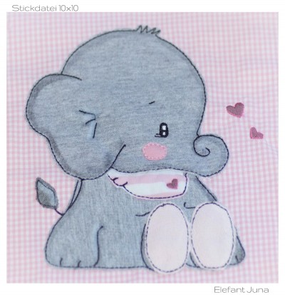 Elefant Elefantenmädchen Mädchen Juna Stickdatei