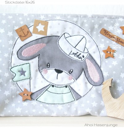Ahoi Hase Junge 16x26