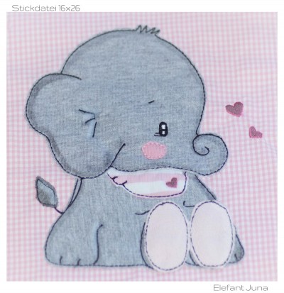 Elefant Juna Elefantenmädchen mädchen Stickdatei