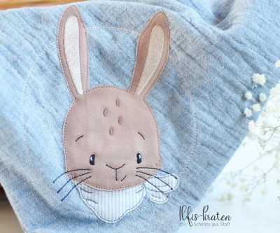 Hase Henri Kopf + 3 Gratis Patches 13x18