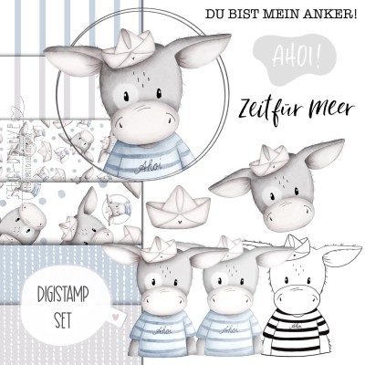 Digistamp + Digipaper Set Esel Pedro 