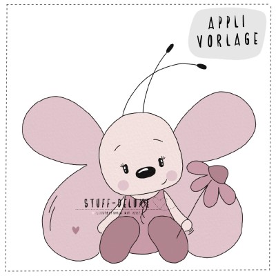 Schmetterling mit Blume Applikationsvorlage