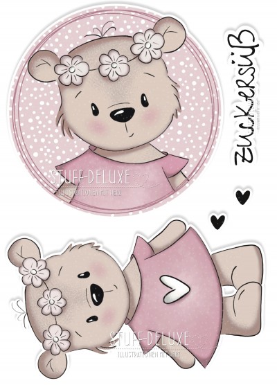 Bügelbild PVC frei Sommerbärchen Set 