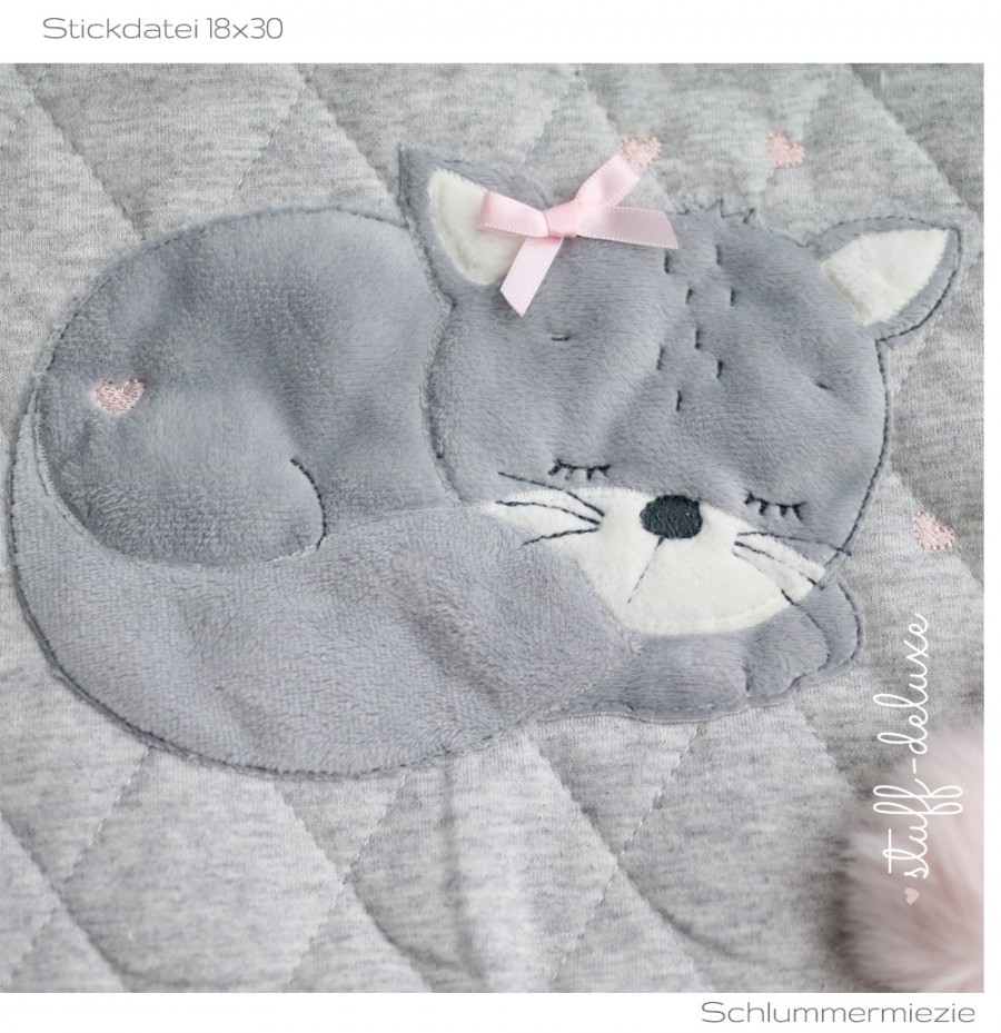 Mieze Katze Schlummermieze Stickdatei 