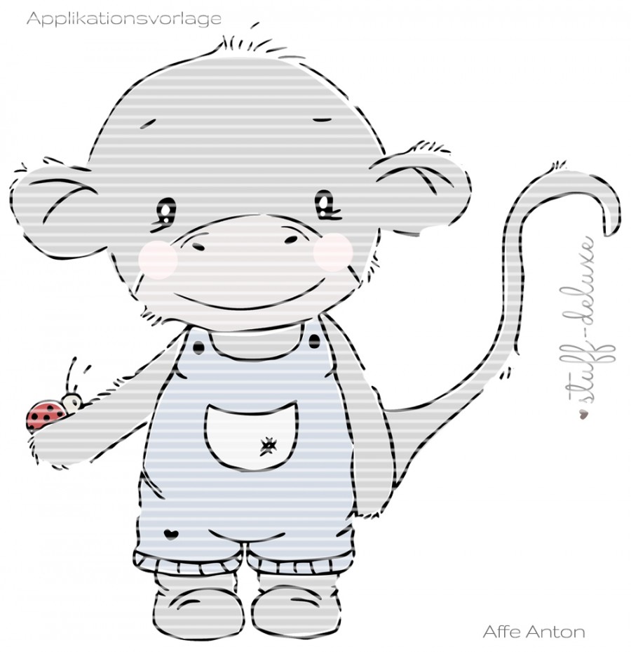 Affe Monkey Applikation Anton Antonia 